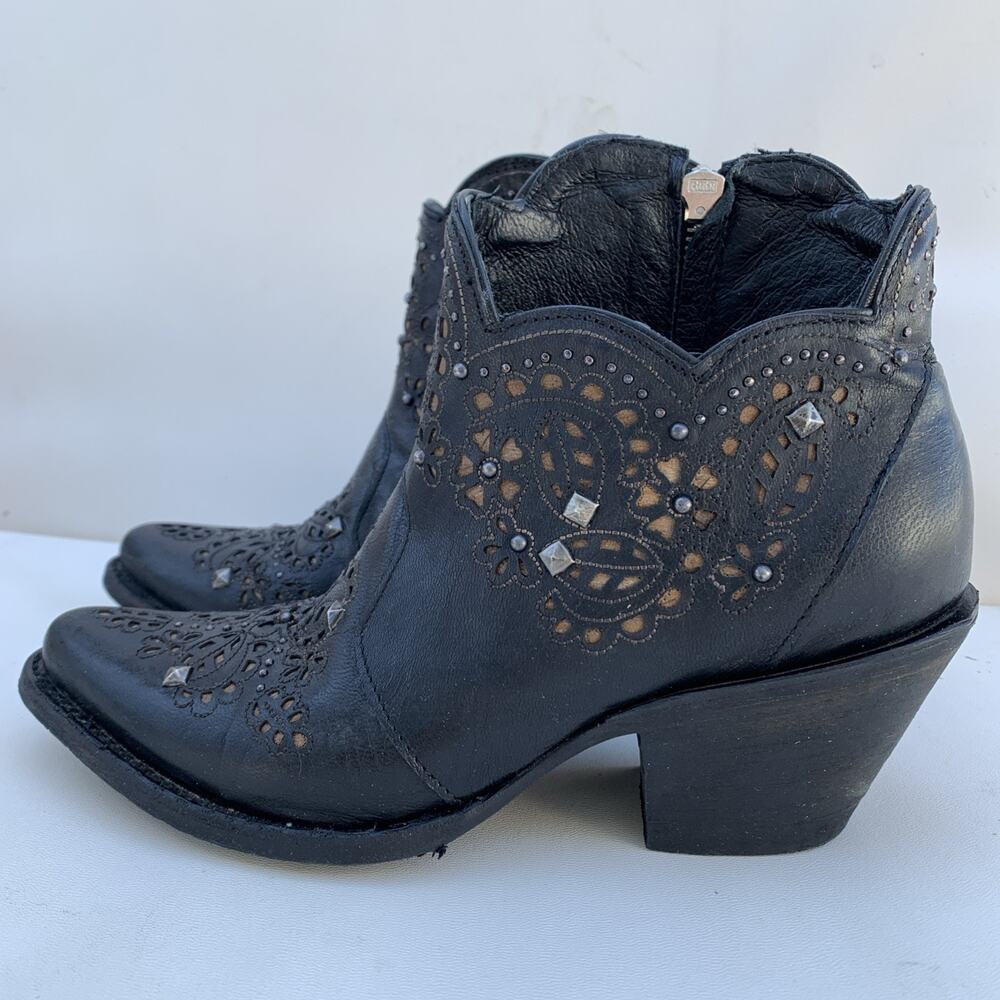 Old Gringo Amelia Boots Black Studded Womens Sz 6 Moto